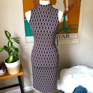 Forever 21 mod style midi bodycon dress euc Small